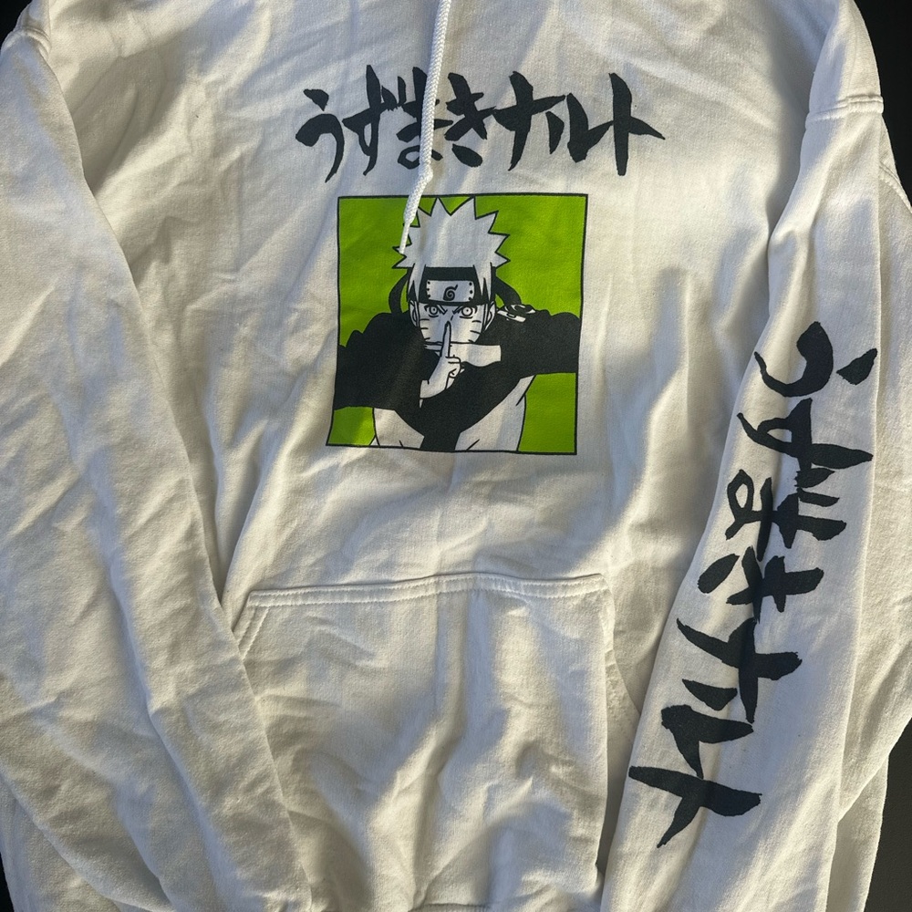 Anime Graphic White Hoodie